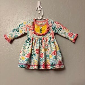 Wildflowers wishy flower long sleeve multicolor ruffled dress size 6 months